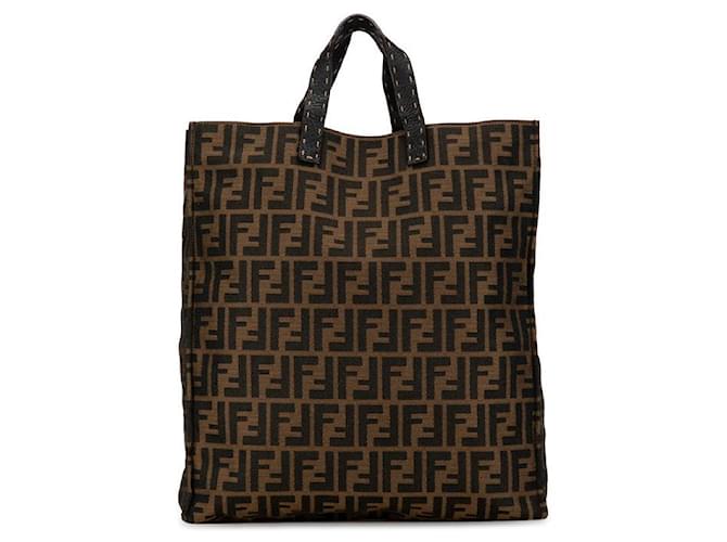 Fendi Zucca Canvas Tote Bag  Canvas Handbag in Good condition Cloth  ref.1383046