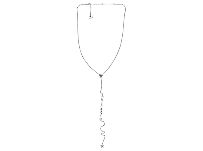 Christian Dior Schwarze Stern-Larriet-Halskette Metall  ref.1383065