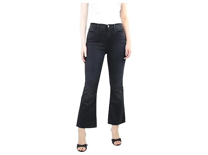 Frame Denim Washed black high-rise flare jeans - size UK 12 Cotton  ref.1383066