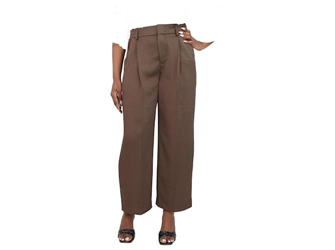 Vince Khaki wide-leg trousers - size UK 12 Green Triacetate  ref.1383070