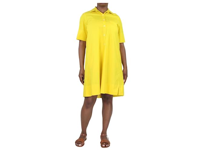 Autre Marque Knielanges Hemdblusenkleid aus gelber Baumwolle – Größe UK 12  ref.1383072