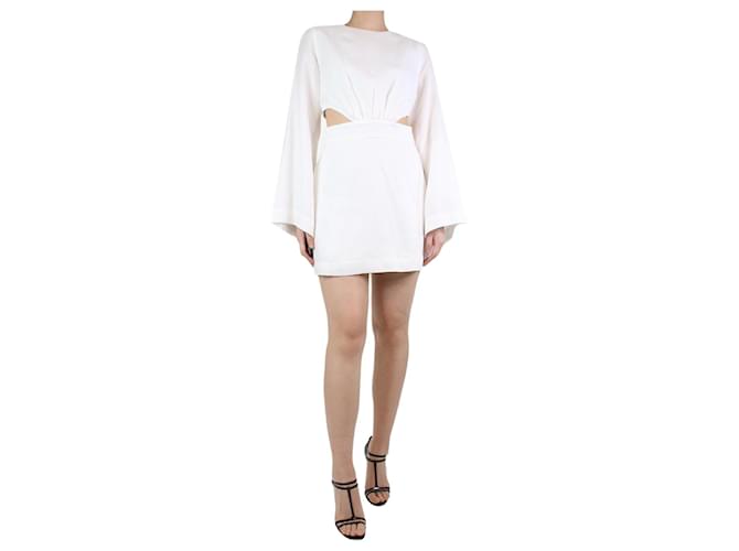 Autre Marque White linen cutout mini dress - size M  ref.1383075