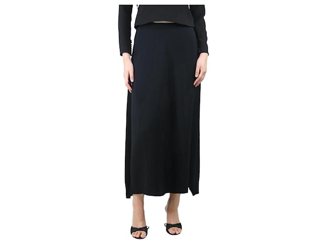 Jil Sander Jupe longue trapèze noire - taille UK 14 Viscose  ref.1383076