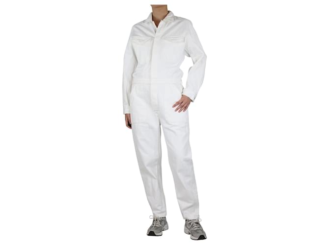 Citizens of Humanity White organic denim jumpsuit - size L Cotton  ref.1383089
