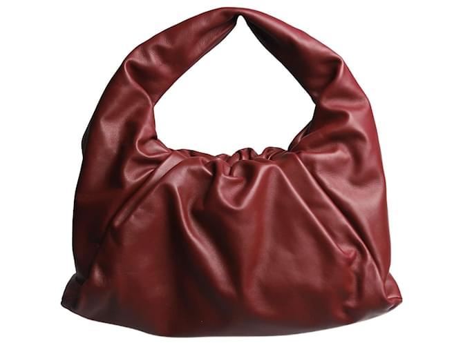 Bottega Veneta Burgundy puffy gathered shoulder bag Dark red Leather  ref.1383108