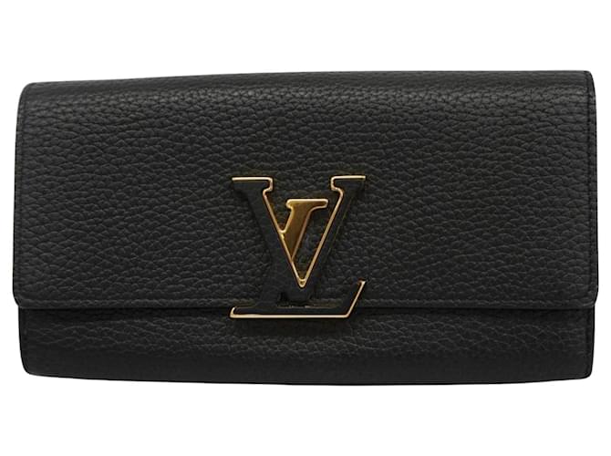 Louis Vuitton Portefeuille capucines Cuir Noir  ref.1383118