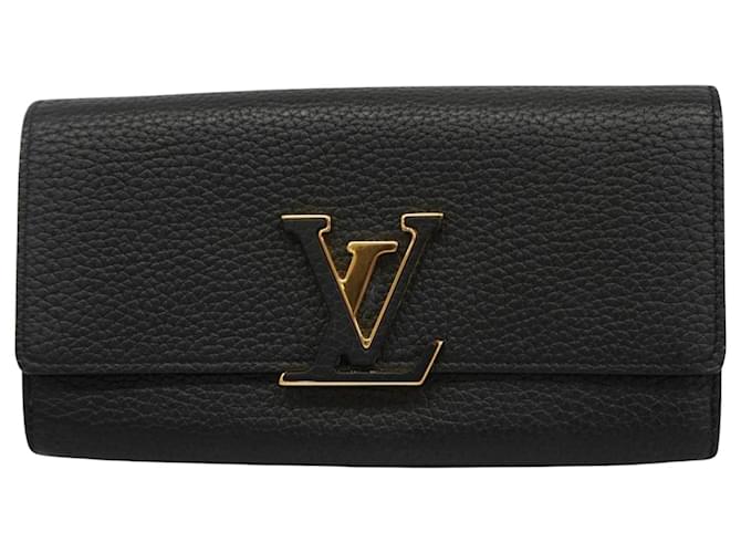 Louis Vuitton Portefeuille capucines Black Leather  ref.1383118