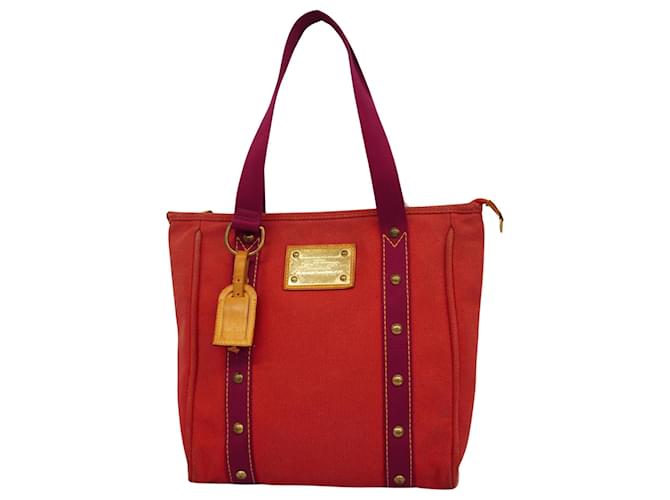 Louis Vuitton Antigua Rot Leinwand  ref.1383142
