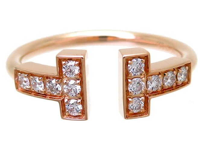 Tiffany & Co T Dourado Ouro rosa  ref.1383174