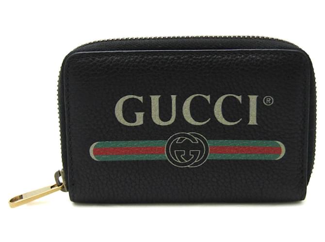 Impressão do logotipo Gucci Preto Couro  ref.1383221