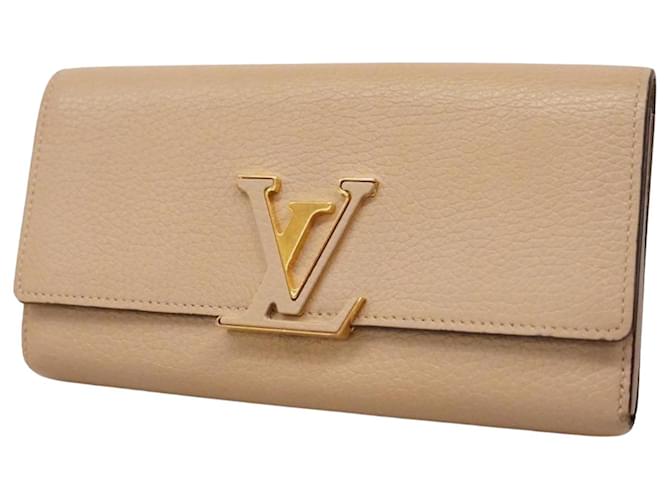 Louis Vuitton Portefeuille capucines Beige Leather  ref.1383236