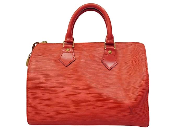 Louis Vuitton Speedy 25 Red Leather  ref.1383336