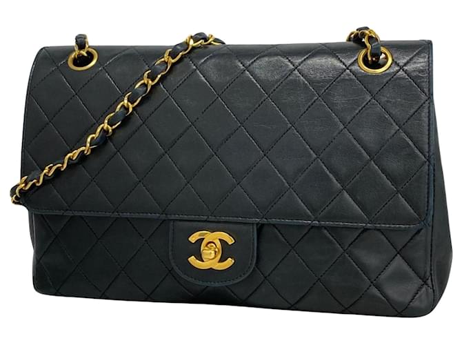 Chanel Timeless Schwarz Leder  ref.1383401