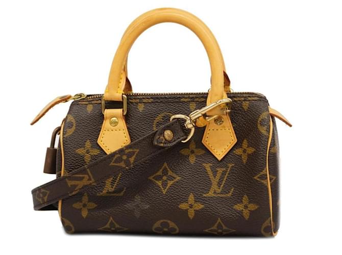 Louis Vuitton Mini Speedy Braun Leinwand  ref.1383402