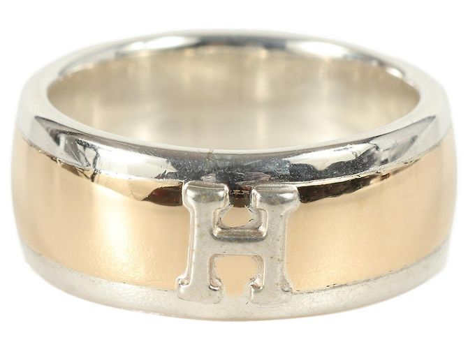 Ring Hermès hermes H Or rose Doré