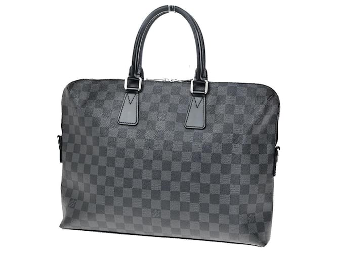 Louis Vuitton Porte documents Jour Black Cloth  ref.1383482