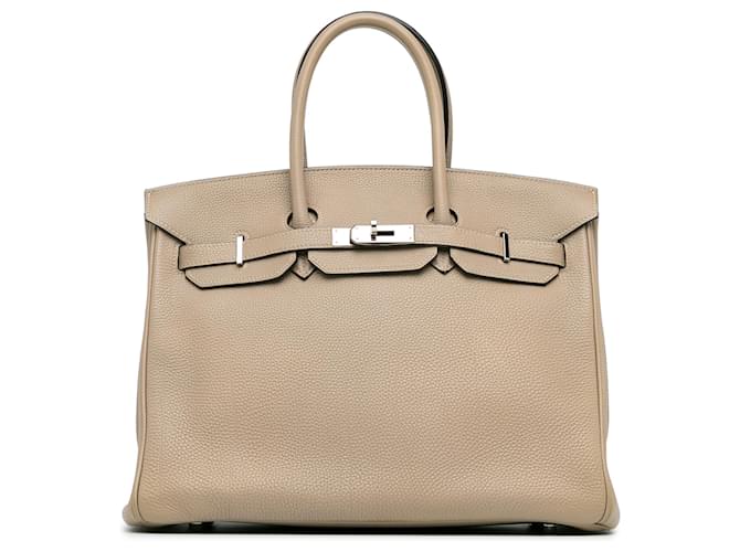 Hermès Marrón Togo Birkin Retourne 35 Castaño Cuero Becerro  ref.1383536