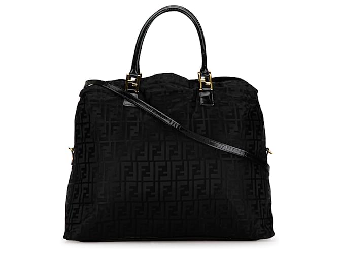 Sac de voyage en nylon Zucca noir Fendi Tissu  ref.1383546