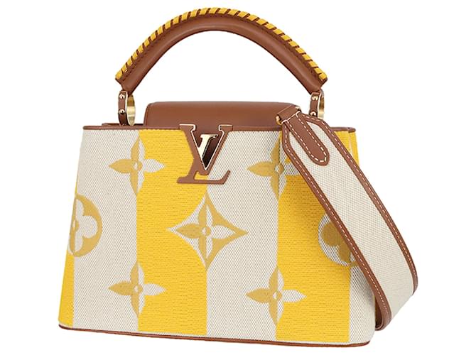 Louis Vuitton Toile Jaune Monogramme Capucines BB Veau façon poulain Tissu  ref.1383551