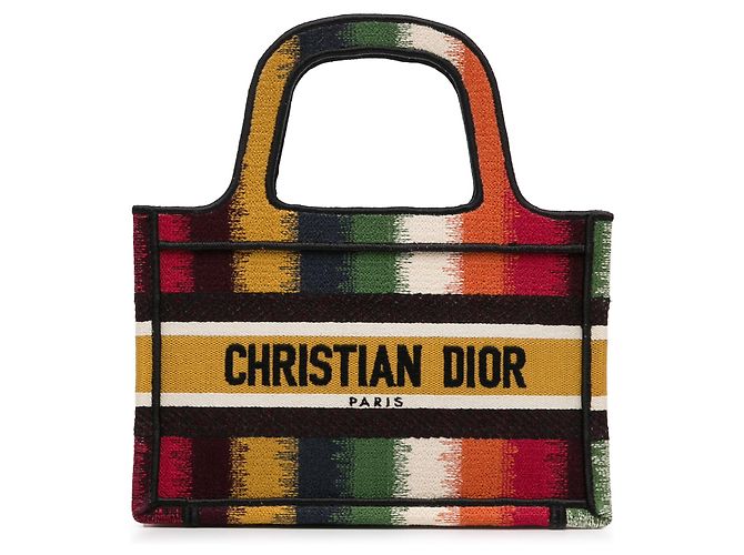 Book Tote Dior Tote Libro Mini D Rayas Amarillo