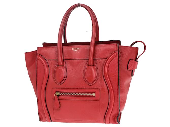 Luggage Céline Microequipaje Celine Roja Cuero  ref.1383610