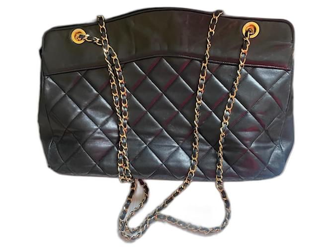 Chanel Handbags Black Leather  ref.1383618