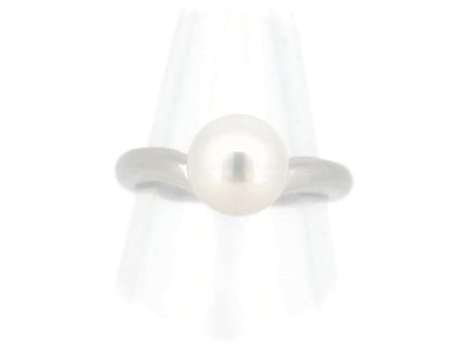 Mikimoto Platinum Pearl Ring Anel de metal em excelente estado  ref.1383658