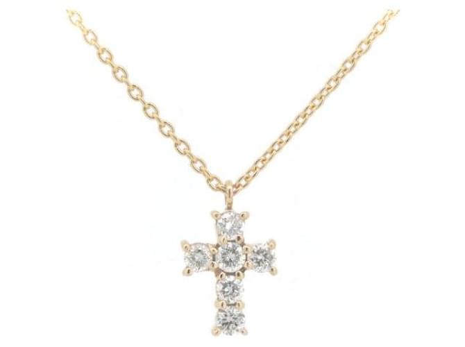 & Other Stories [LuxUness] 18K Cross Diamond Necklace Metal Necklace in Excellent condition  ref.1383669