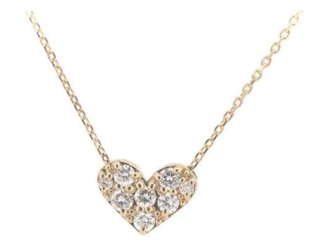 & Other Stories [LuxUness] 18K Diamond Heart Necklace Metal Necklace in Excellent condition  ref.1383670