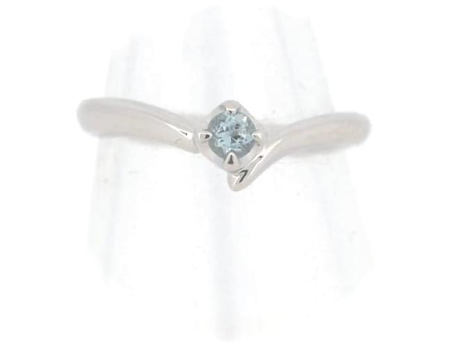 & Other Stories Bague en métal LuxUness Platinum Aquamarine Ring en excellent état Argenté  ref.1383683