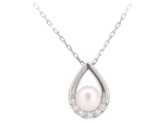 & Other Stories Other Platinum Pearl Diamond Necklace  Metal Necklace in Excellent condition  ref.1383687