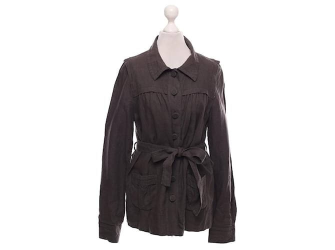 Comptoir Des Cotonniers Jacket/Coat Linen in Grey Dark brown  ref.1383704