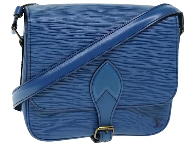 Borsa a tracolla LOUIS VUITTON Epi Cartouchiere MM Blu M52245 LV Auth 74908 Pelle  ref.1383744