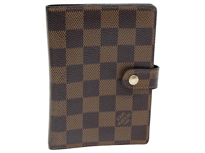 LOUIS VUITTON Damier Ebene Agenda PM Day Planner Cover R20700 LV Auth 74600  ref.1383805