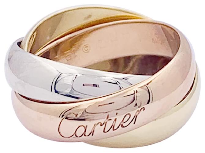Cartier ring "Trinity Classique" in three golds. White gold Yellow gold Pink gold  ref.1383817