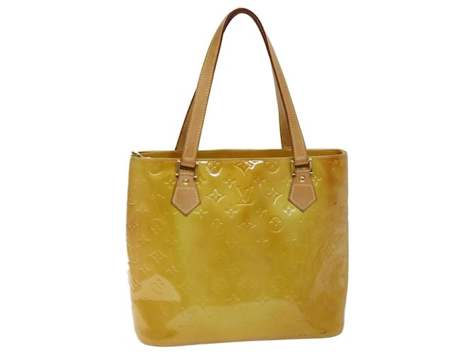 Bolso de mano LOUIS VUITTON Monogram Vernis Houston Beige M91004 LV Auth 74510 Charol  ref.1383823