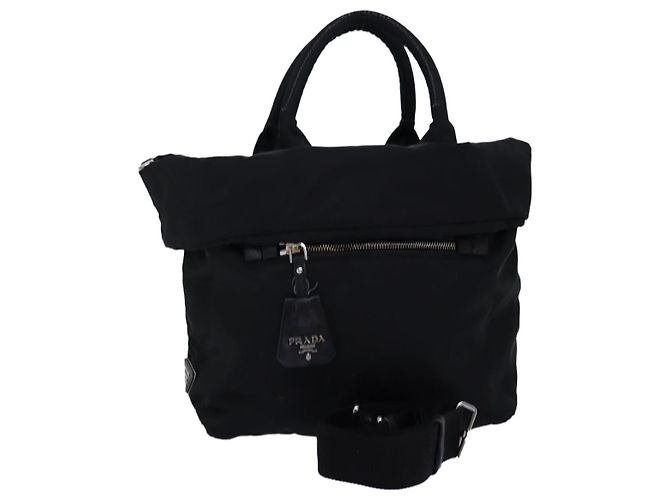 PRADA Handtasche Nylon 2way Schwarz Auth mr207