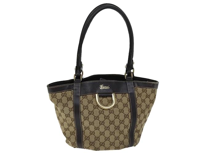 GUCCI GG Canvas Handtasche Beige 211983 Auth 74988  ref.1383850