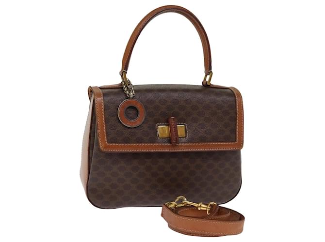 Céline CELINE Sac à Main en Toile Macadam PVC 2way Marron Auth 74543  ref.1383856