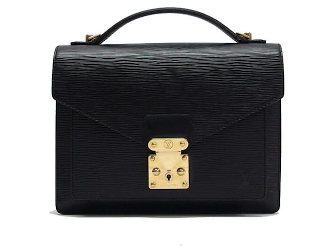 Louis Vuitton Monceau Preto Couro  ref.1383910