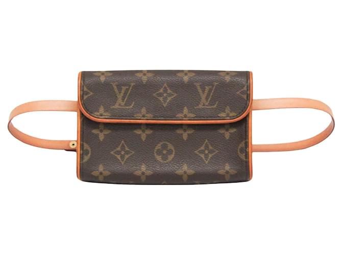 Louis Vuitton Pochette florentine Brown Cloth  ref.1384262