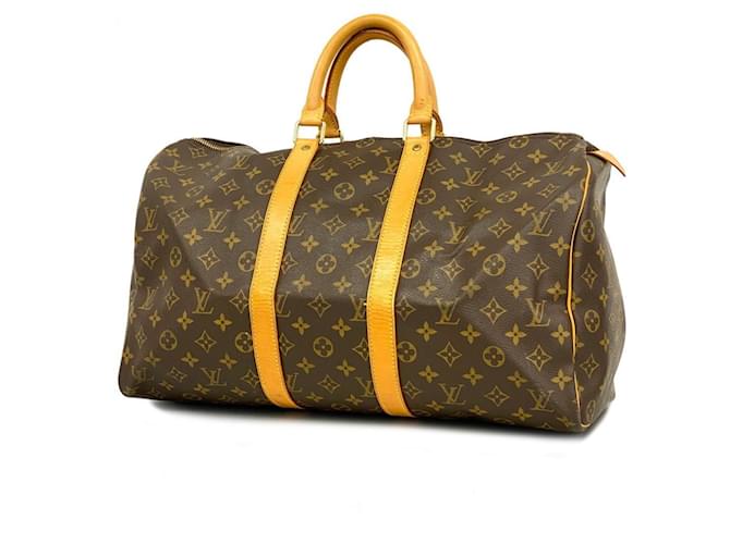 Louis Vuitton Keepall 45 Marrom Lona  ref.1384381