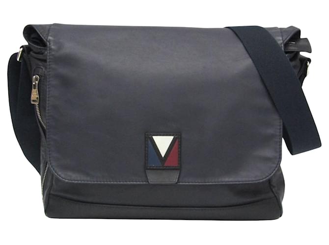 Louis Vuitton V-Linienkreuz Marineblau Leder  ref.1384383