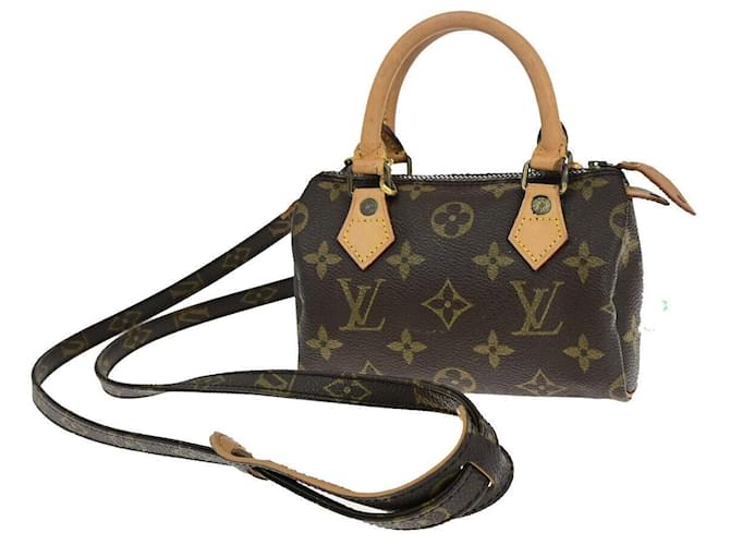 Louis Vuitton Mini Speedy Marrom Lona  ref.1384445