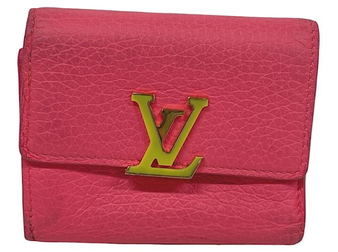 Louis Vuitton Capucines Rosa Couro  ref.1384490