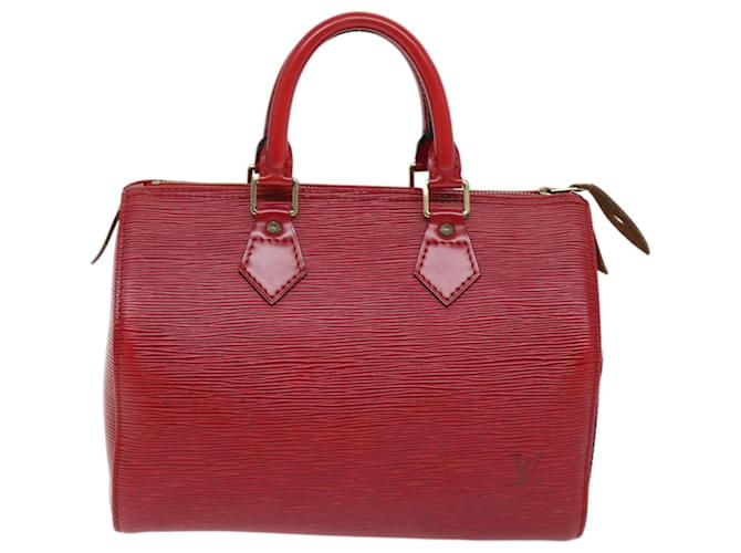 Louis Vuitton Speedy 25 Vermelho Couro  ref.1384496