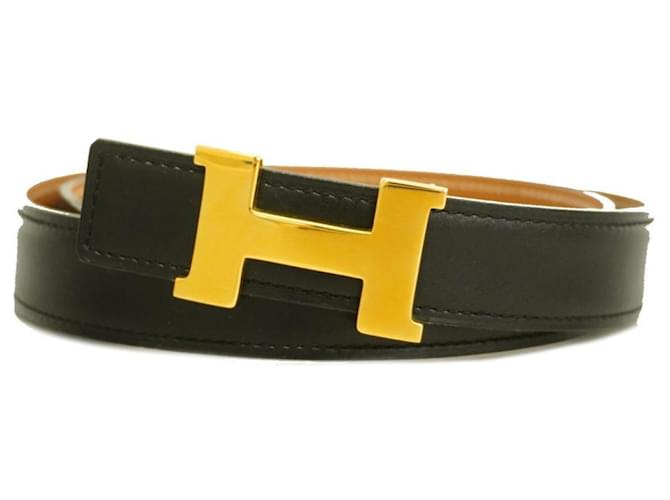 Hermès Hermes h Negro Cuero  ref.1384544
