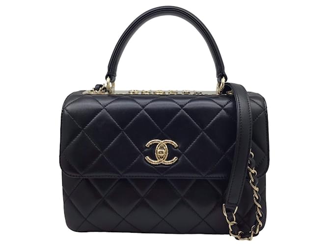 Chanel Trendy CC Black Leather  ref.1384632