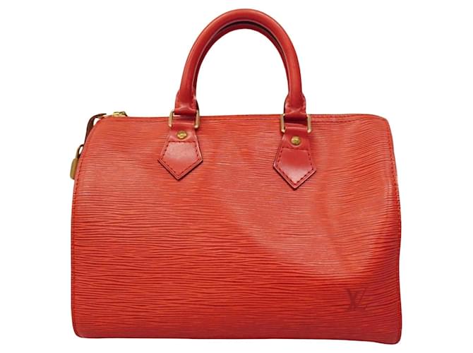 Louis Vuitton Speedy 25 Rot Leder  ref.1384859