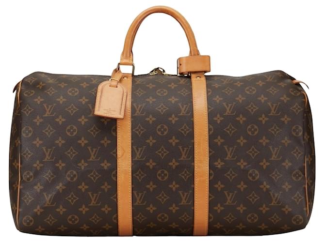 Louis Vuitton Keepall 50 Marrom Lona  ref.1384892